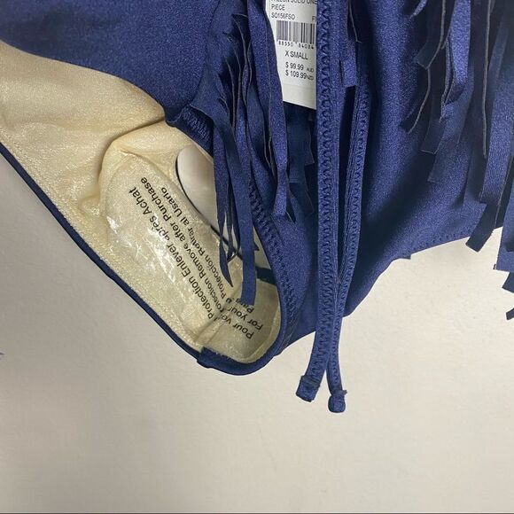 Amuse Society Fallon Fringe One Piece Faded Indigo - Picture 10 of 13